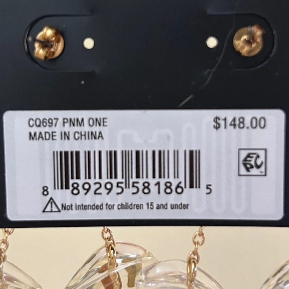 Coach Bow Crystal Dangle Earrings Gold Clear Drop Fashion Jewelry - Picture 4 of 5